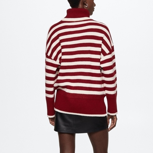 MNG Striped Turtleneck Sweater Size Small - Picture 4 of 10